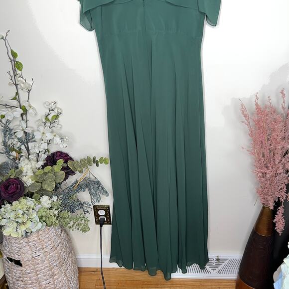 ANTHROPOLOGIE x BHLDN JENNY YOO Mila Maxi Dress Forest Green {I39} - Picture 5 of 7